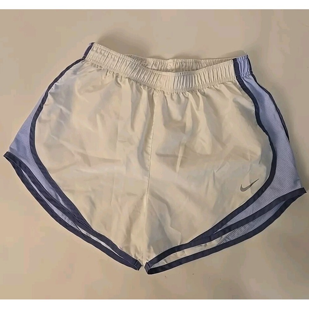 Nike dri fit white Blue shorts Womens size medium 2.5" Inseam Activewear